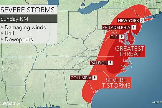 Stormy map from AccuWeather
